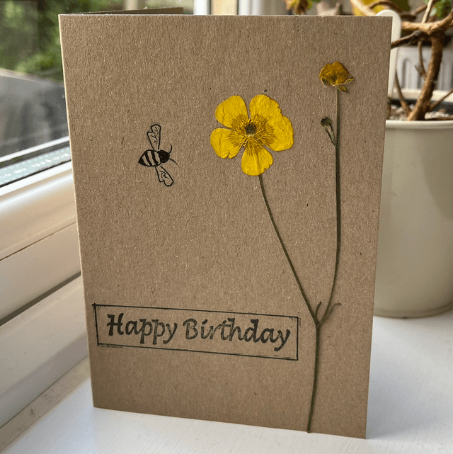 Happy Birthday - Buttercup and Bee Card