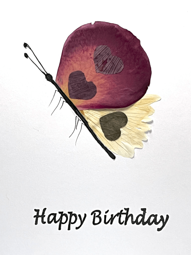 Pressed Flower Butterfly Card