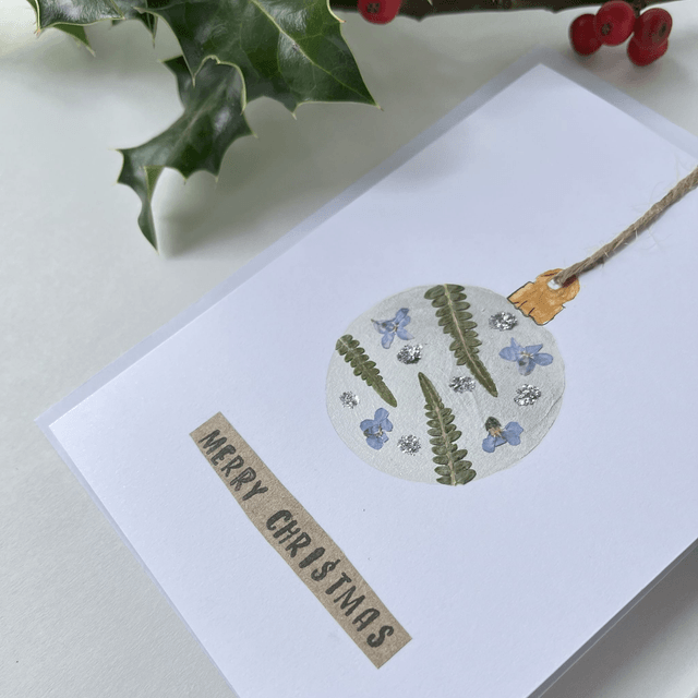 Christmas Card Sliver Bauble