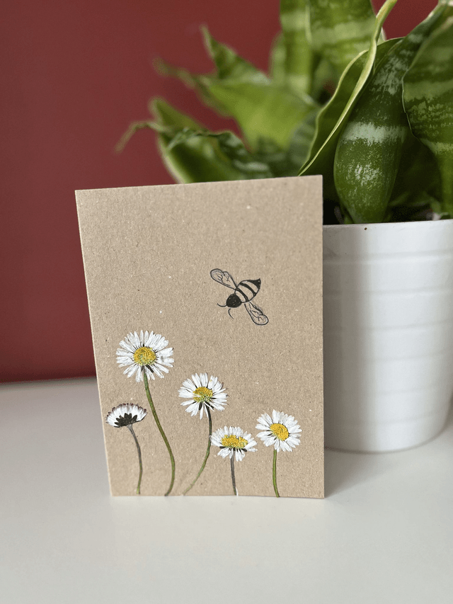 Daisies and Bee Greeting Card