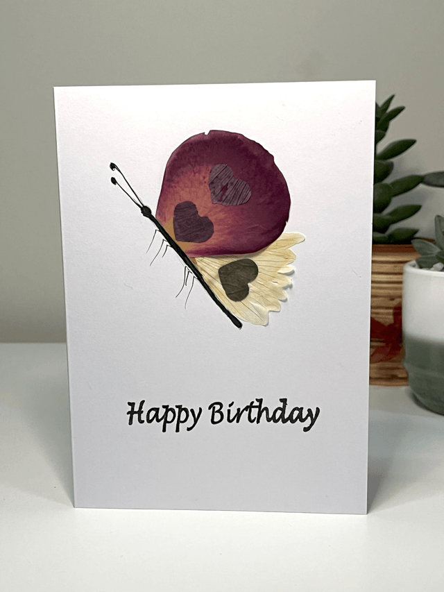 Pressed Flower Butterfly Card