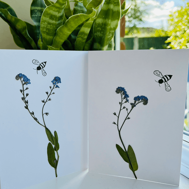 Forget-me-nots and Bee Greeting Card