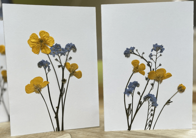 Buttercup and Forget-me-nots Greeting Card