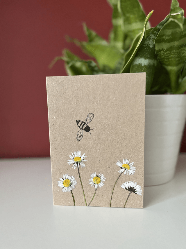 Daisies and Bee Greeting Card
