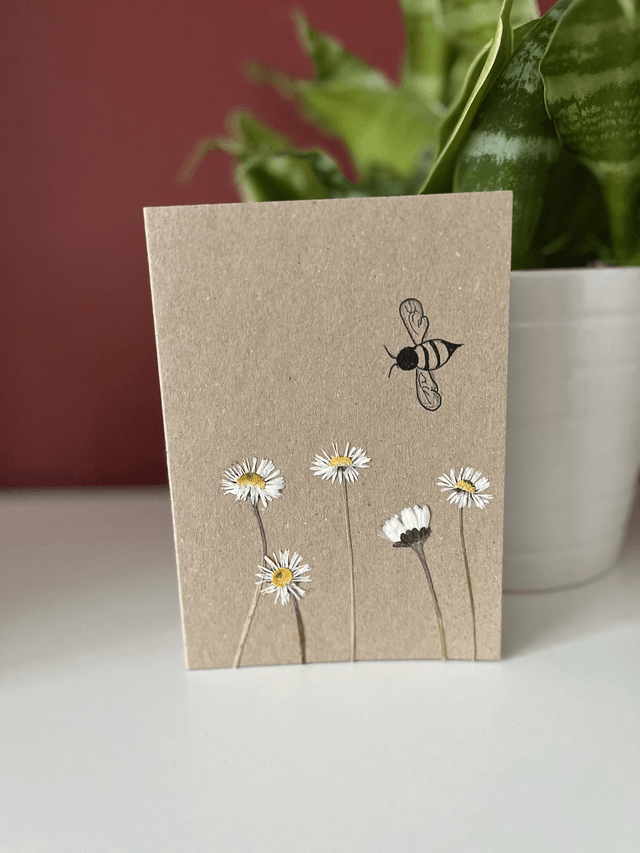 Daisies and Bee Greeting Card