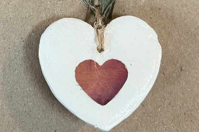 Valentines Card and Clay Heart Keepsake 1