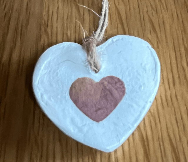 Valentines Card and Clay Heart Keepsake 2