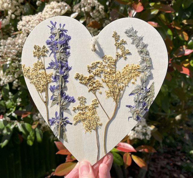 Floral Wooden Heart