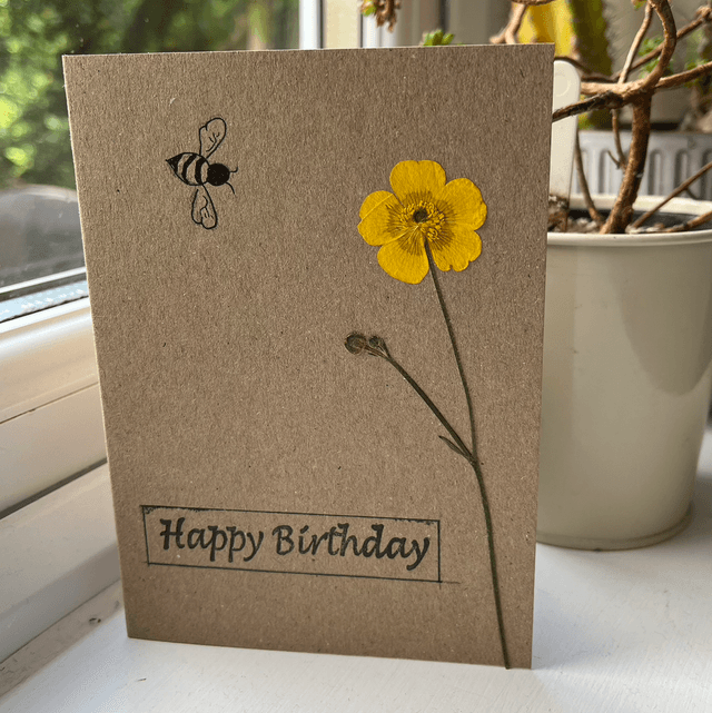Happy Birthday - Buttercup and Bee Card