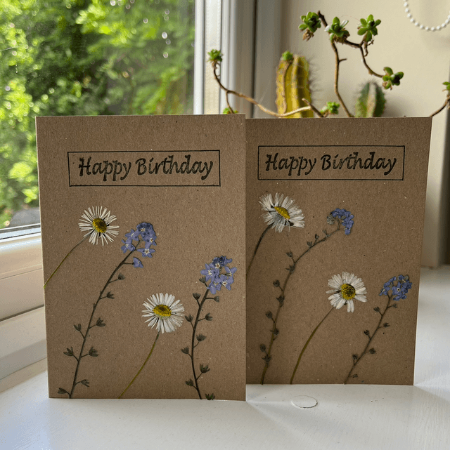 Happy Birthday - Daisy and Forget-me-not card